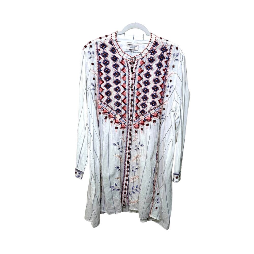 Johnny Was Workshop Vintage Style Embroidered Tunic Size XXL Pre-Owned